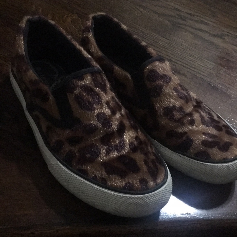 worn slip on sneakers